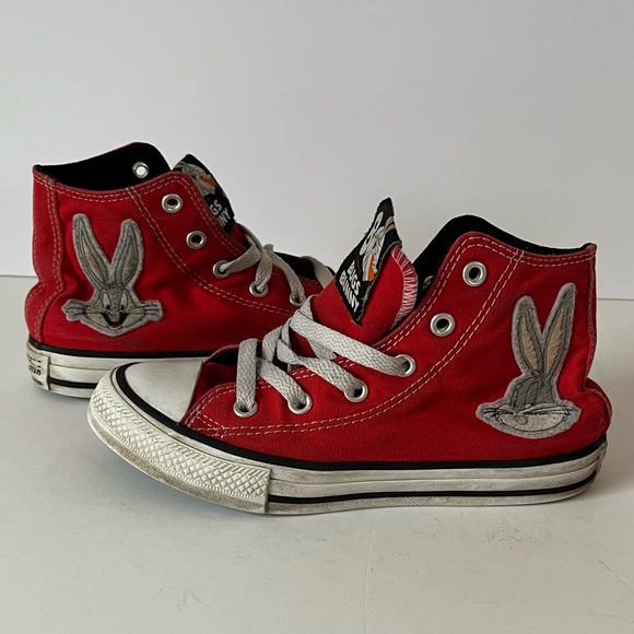 Converse x Looney Tunes Bugs Bunny Collaboration Red High Tops Size 13 - Picture 11 of 11